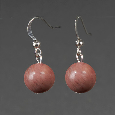 Серьги Wolves Элитный Родонит 40973 №1