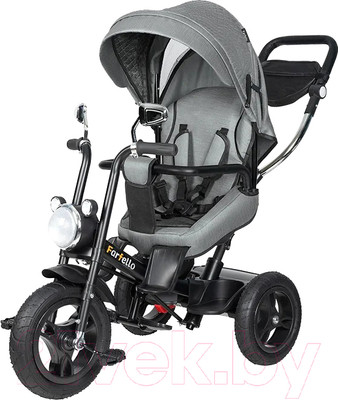 Трехколесный велосипед с ручкой Farfello PL-05 (серый)