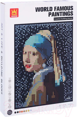 Микроконструктор Wange Картина Девушка с жемчужной сережкой / 143659 (3262эл)