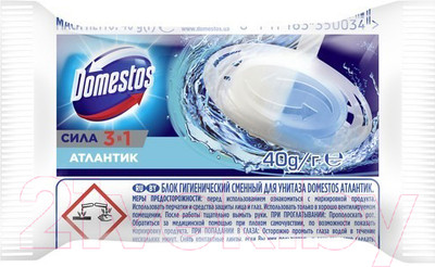 Чистящее средство для унитаза Domestos Атлантик сменный блок (40г)