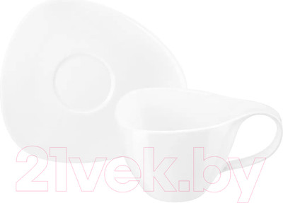 Чашка с блюдцем Elan Gallery Колоранс / 540854 (белый)