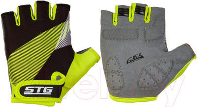 Велоперчатки STG Х87911-М (M, черный/салатовый)