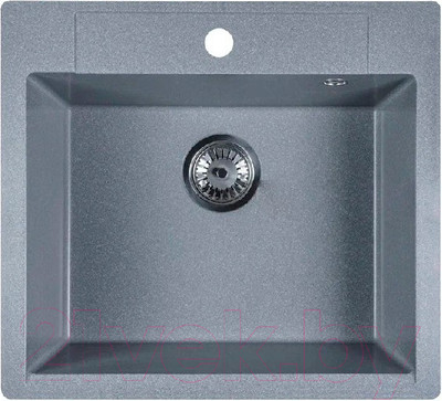 Мойка кухонная Marblan Cubi (серебристый, с сифоном)