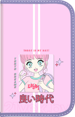 Пенал Schoolformat Девочка аниме / ППТ-ДА (черный)