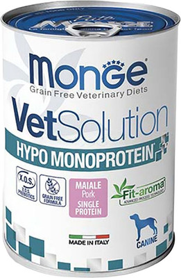 Влажный ветеринарный корм для собак Monge VetSolution Dog Hypo со свининой (400г)