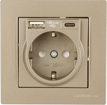 Розетка Mutlusan Rita 2220-629-0285 (золото доре)