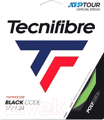 Струна для теннисной ракетки Tecnifibre Black Code 1.24 / 04GBL124XV (12м, зеленый)