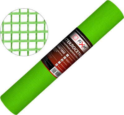 Стеклосетка Fixar Штукатурная CCШ-160 5x5мм / FIX-0003 (1x50м, ультразеленый)