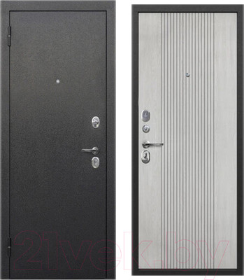 Входная дверь Гарда Nova Серебристый/белый ясень (96x205, левая)