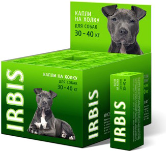 Капли от блох IRBIS Инсектоакарицидные для собак от 30 до 40 кг (4мл)
