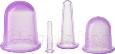 Набор банок для массажа Польза Вакуумные (4шт, фиолетовый)