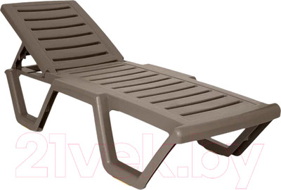 Шезлонг Ellastik Plast Атлант 184x62x33 (мокко)