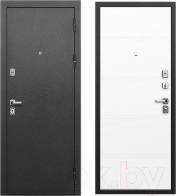 Входная дверь Гарда 9 Серебристый/эмалит белый (96x205, правая)