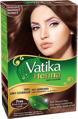 Порошковая краска для волос Dabur Vatika Хна (6x10г, натуральный коричневый)
