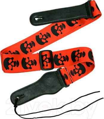 Ремень для гитары Bosstone GS- 303RS (красный/черепа)
