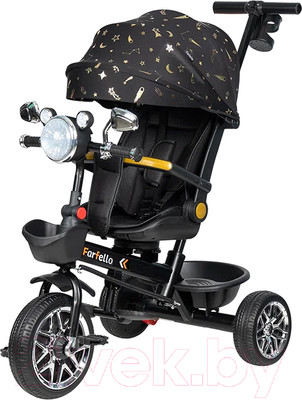 Трехколесный велосипед с ручкой Farfello PL-06 (черный)