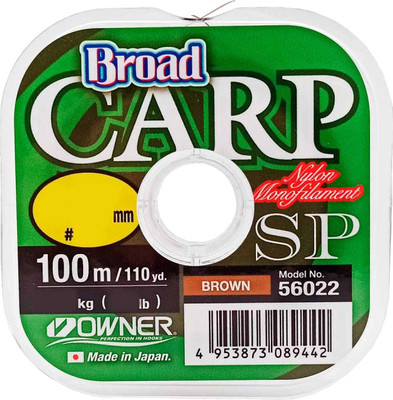 Леска монофильная Owner Broad Carp SP Brown 100м 0.2мм 3.1кг / 56022-020