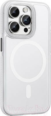 Чехол-накладка Hoco AS2 для iPhone 15 Pro магнитный противоударный (белый)