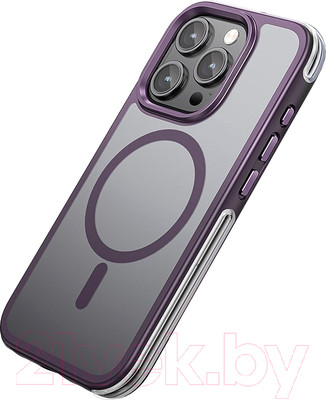 Чехол-накладка Hoco AS5 для iPhone 15 Pro магнитный противоударный (пурпурный)