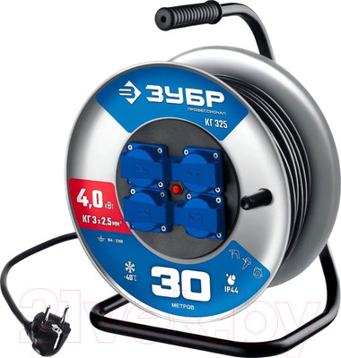 Удлинитель на катушке Зубр 55079-30-z01