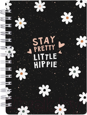 Блокнот Be Smart Hippie ромашки / N3720 (80л, черный)