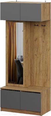 Секция в прихожую Mio Tesoro Авиньон (дуб крафт золотой/графит серый)
