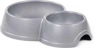 Миска для животных Полесье №10 двойная / 8364 (серебристый)