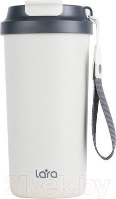 Термокружка Lara LR04-27 (белый/черный)