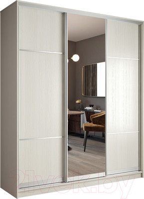 Шкаф-купе Евва 176 ВS.02 / АЭП ШК.3 03 (бодега/хром)