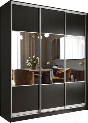 Шкаф-купе Евва 233 VS.01 / АЭП ШК.3 01 (венге/хром)