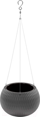 Кашпо Альтернатива Жемчужина подвесное / М8918 (4л, графитовый)
