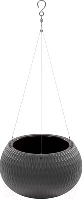 Кашпо Альтернатива Жемчужина подвесное / М8919 (7л, графитовый)