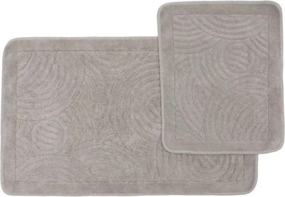 Набор ковриков для ванной и туалета No Brand Круг 100x60, 50x60 / GM_3_B28 (серый)