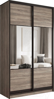 Шкаф-купе Евва 158 TTG.01 / АЭП ШК.2.01 (дуб трюфель/венге глянец)