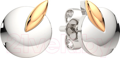Серьги из серебра ZORKA 0300184.G14K.ZZ (с золотой вставкой)