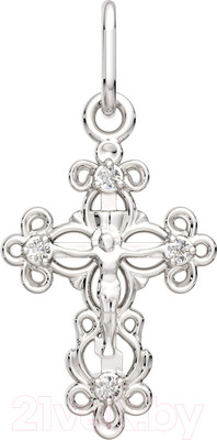 Крестик из серебра ZORKA 0440195.REL (с фианитами)