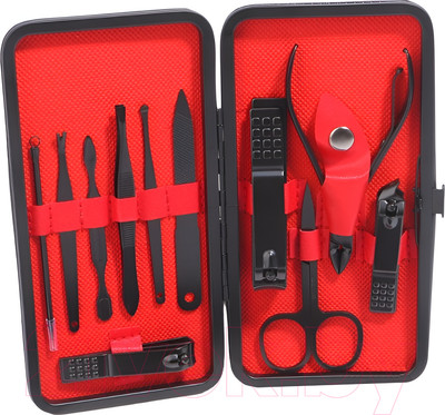 Набор для маникюра Queen Fair 6936226 (черный/красный)