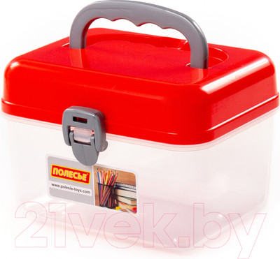 Контейнер для хранения Полесье №56 / 92373 (прозрачный/красный)