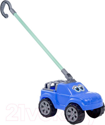 Игрушка-каталка Полесье Боби с ручкой / 75014 (синий)