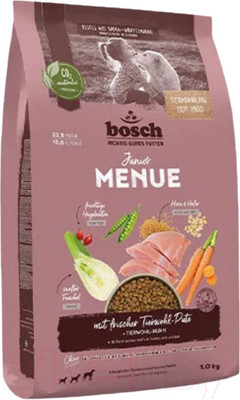 Сухой корм для собак Bosch Petfood HPC Menue Mini Junior индейка с овсом и пшеном / 5412001 (1кг)