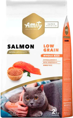 Сухой корм для кошек Amity Super Premium с лососем (2кг)