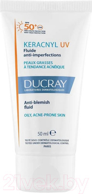 Крем солнцезащитный Ducray Keracnyl UV Флюид для жирной кожи SPF 50+ (50мл)