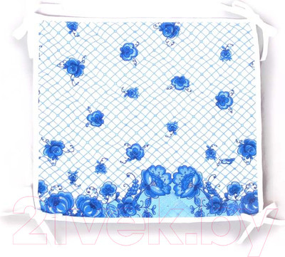 Комплект подушек на стул Русский Дом Гжель б/з 35х35  (4шт)