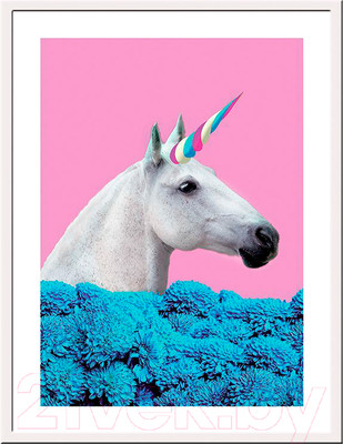 Картина Мирам Поп-арт. Единорог / 230402802 (30x40, в раме)