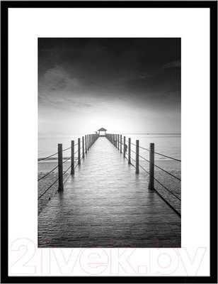 Постер Мирам ЧБ. Заброшенная пристань / 230403304 (30x40)