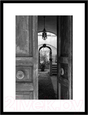 Картина Мирам ЧБ. Старый дворик / 230403301 (30x40)