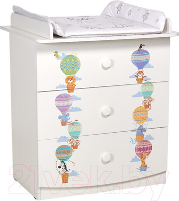 Комод пеленальный Фея Воздушное приключение 1380 / 0002801.9.20 (белый)