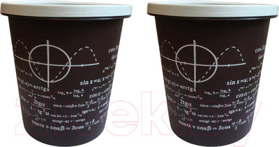 Корзина для бумаг No Brand 8801 Формулы 10л (2шт, черный)