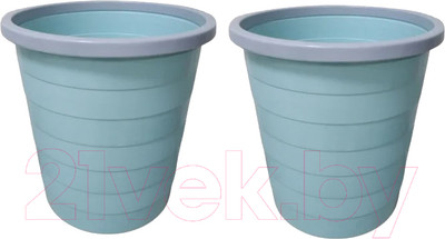 Корзина для бумаг No Brand D2112 9л (2шт, голубой)