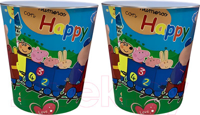 Корзина для бумаг No Brand 10117 7л (2шт, Пэппа)